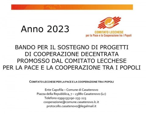 bando comitato lecchese pace e cooperazione